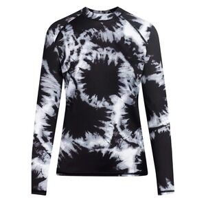 Kanu Surf Swim Top‎ Girls 10 Black Rash Guard Long Sleeve UPF 50 Tie Dye NEW